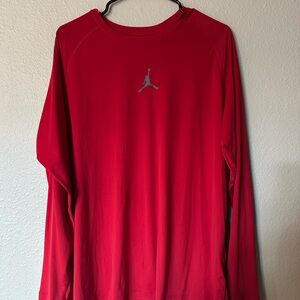 Jordan Men's Red Dri-Fit Long Sleeve Shirt